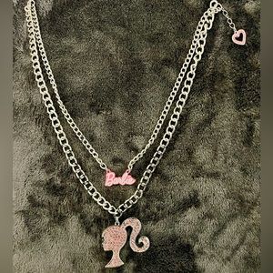 Barbie necklace. Barbie logo head and name!